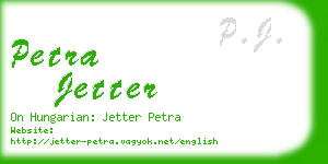 petra jetter business card